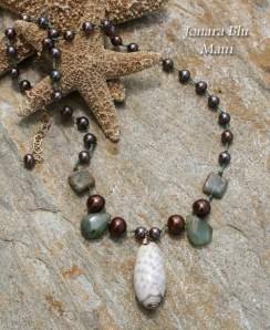 Maui Shell and Pearl Silk Cord Necklace
